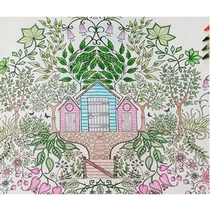 秘密花园 涂色书填色 涂色本 图画 减压涂鸦填色 手绘